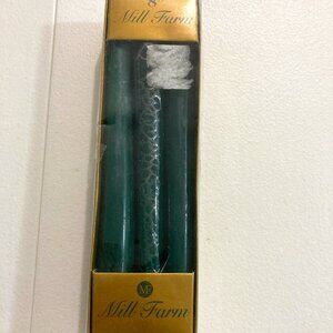 Vintage Mill Farm Taper Candles 8” Box Of 6 Green